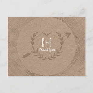 Postal Rústico Salto De Madera Gracias Postcard