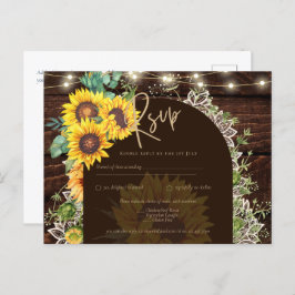Postal Rústicos girasoles iluminan el Boda del arco de en
