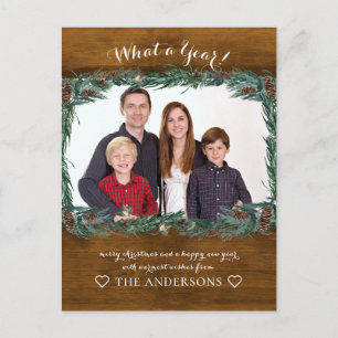 Postal Rustikal ¡Qué año! Weihnachtskranz Foto