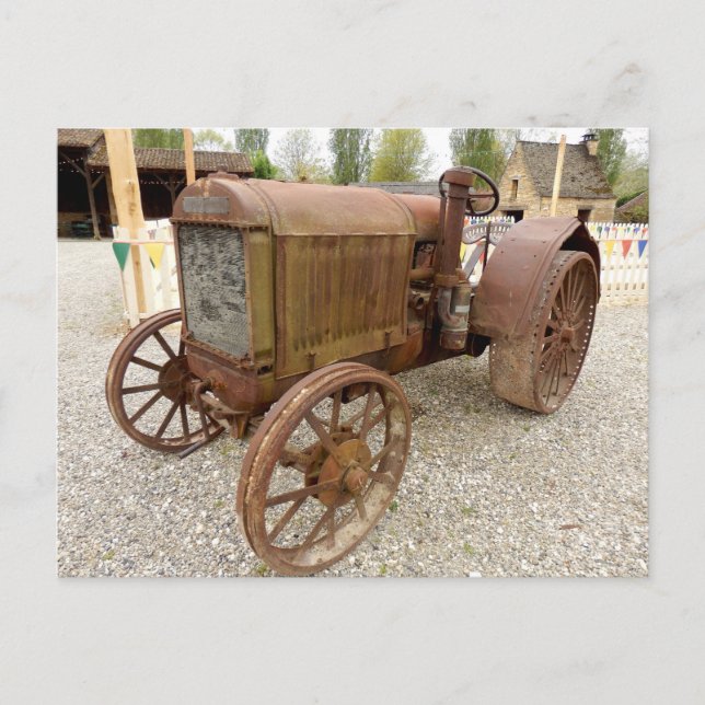 Postal Rusto tractor vintage (Anverso)