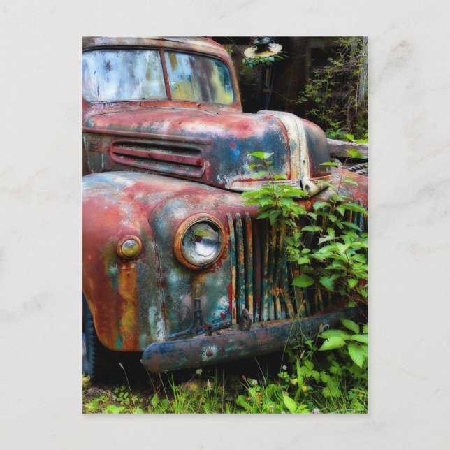 Postal Rusty Old Antique Truck (Anverso)