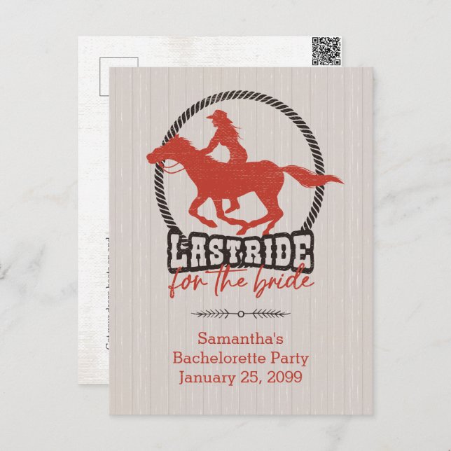 Postal Rusty Red La Pasada Marcha Por La Novia (Anverso / Reverso)