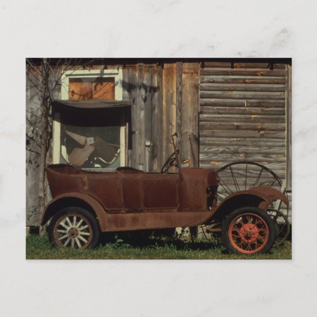Postal Rusty Viejo Coche - Vintage (Anverso)