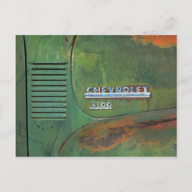Postal Rusty Vintage Green Truck Side (Anverso)