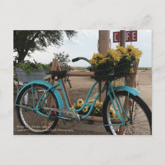 Postal Ruta 66 | Bicicleta y girasoles | Adrian, Texas