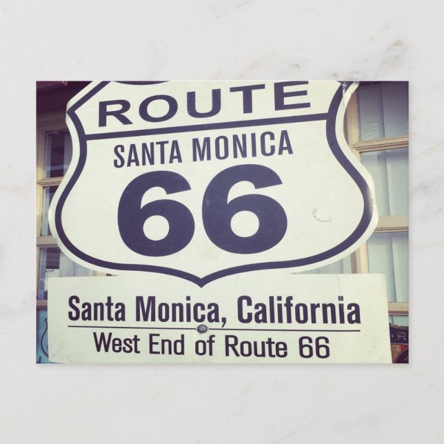 Postal Ruta 66 California Santa Mónica (Anverso)