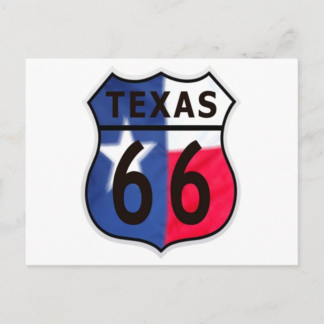 Postal Ruta 66 Color de Texas (Anverso)