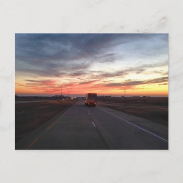 Postal Ruta 66 puesta de sol Shamrock Texas EE. UU. (Anverso)