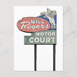 Postal Ruta 66 Tulsa Will Rogers Motor Court Artwork