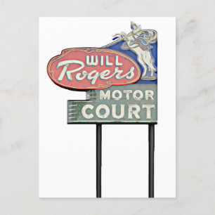 Postal Ruta 66 Tulsa Will Rogers Motor Court Artwork