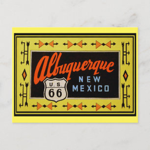 Postal Ruta 66 - Viaje de época Albuquerque Nuevo México 