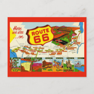 Postal Ruta 66 Vintage