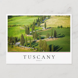 Postal Ruta ciclista sinuosa en Toscana, Italia