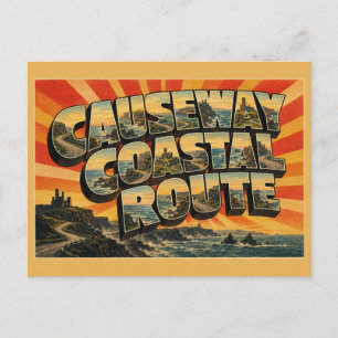 Postal Ruta Costera Causeway Irlanda del Norte Vintage