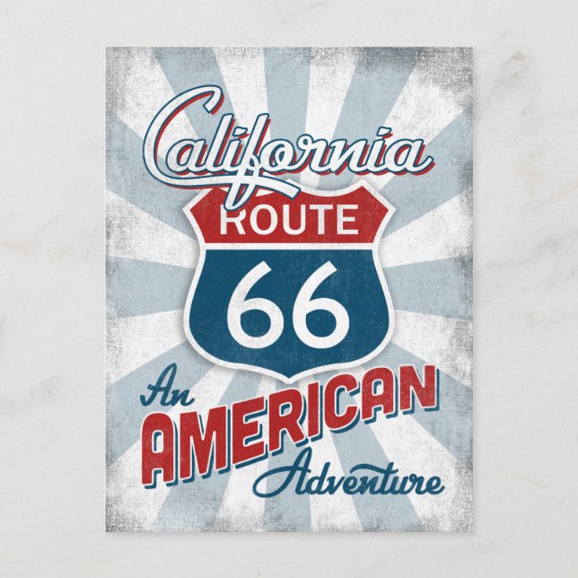 Postal Ruta de California 66 Vieja América (Anverso)