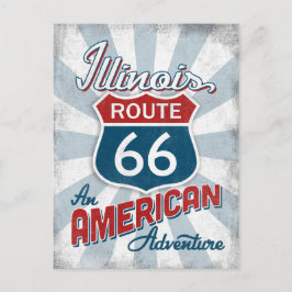 Postal Ruta de Illinois 66 Viñeta América