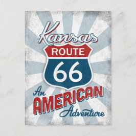 Postal Ruta de Kansas 66 Vintage América