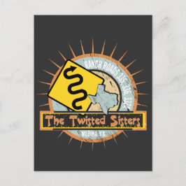 Postal Ruta de la motocicleta a las hermanas torcidas de 