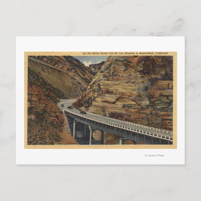 Postal Ruta de Ridge cortada, yendo a Bakersfield (Anverso)