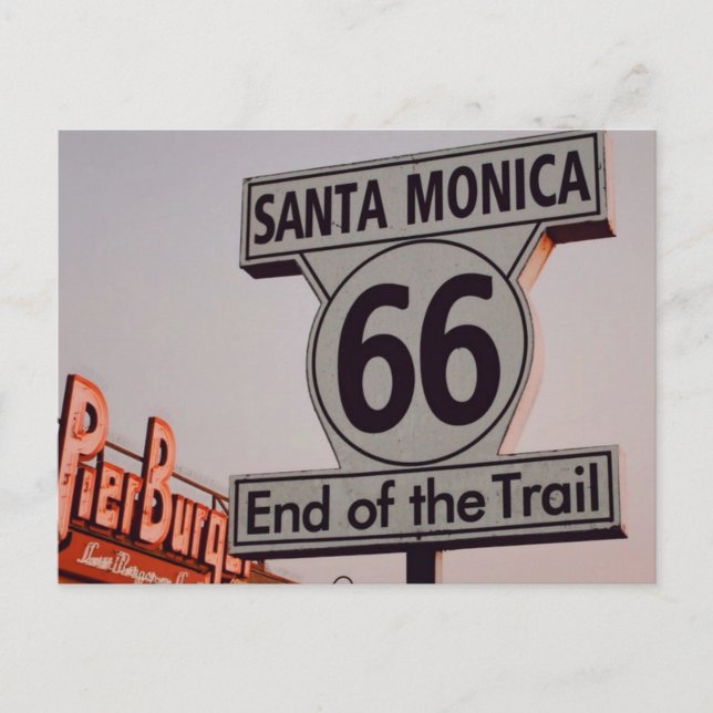 Postal Ruta de Santa Mónica 66 California (Anverso)