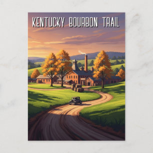 Postal Ruta de viaje del bourbon de Kentucky