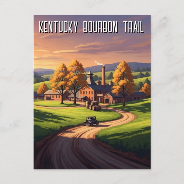 Postal Ruta de viaje del bourbon de Kentucky (Anverso)