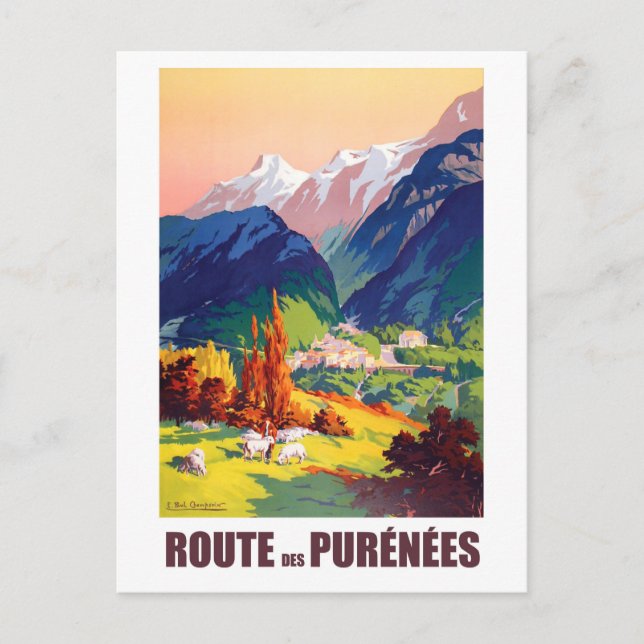 Postal Ruta en Pirineos, Francia (Anverso)