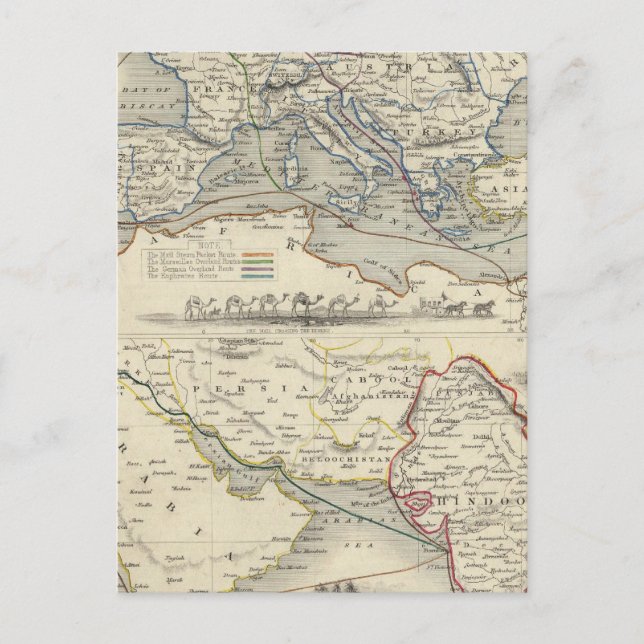 Postal Ruta Externa A La India (Anverso)