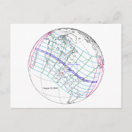 Postal Ruta mundial total del eclipse solar 2045