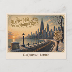 Postal Ruta personalizada 66 Saludo de vacaciones familia