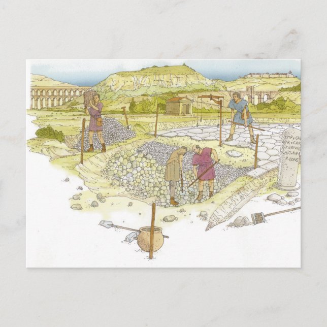 Postal Ruta romana. Detalle (Anverso)