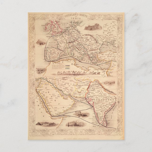 Postal Ruta terrestre a la India (Anverso)