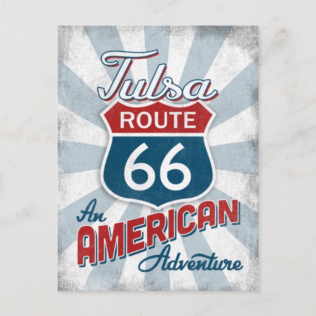 Postal Ruta Tulsa 66 Vintage América Oklahoma (Anverso)