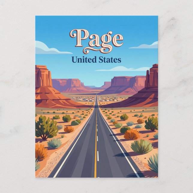 Postal Ruta US 89 cerca de Page Arizona (Anverso)