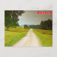 Ruta y cabaña de madera de Austria