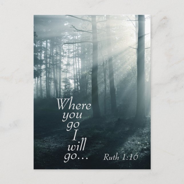 Postal Ruth 1:16 Escritura, a donde vayas iré Personaliza (Anverso)