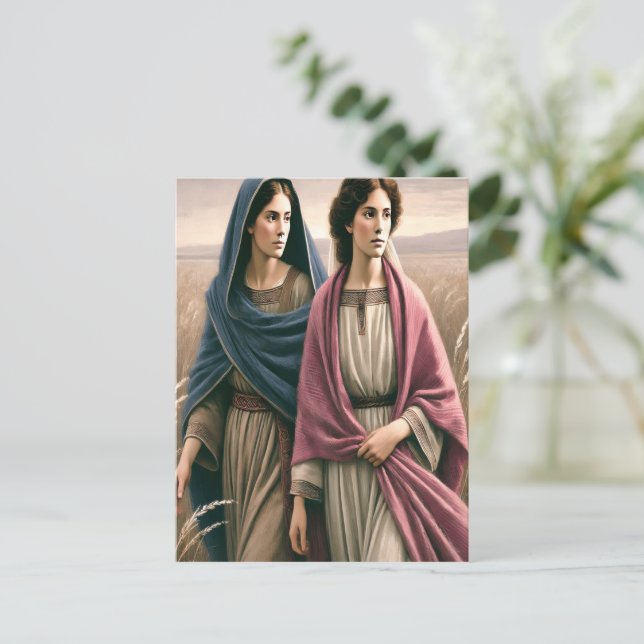 Postal Ruth 1 mano en viaje a mano (Anverso de pie)