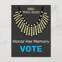 Postal Ruth Bader Ginsberg honra su voto por la memoria