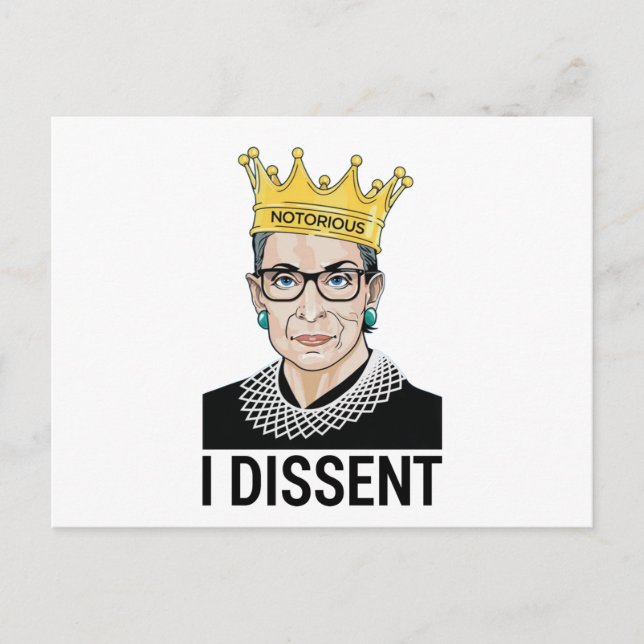 Postal Ruth Bader Ginsburg, célebre RBG, discrepo (Anverso)