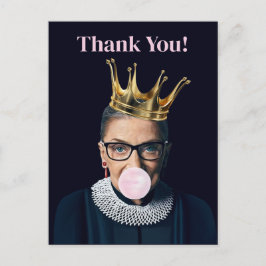 Postal Ruth Ginsburg corona rosa chicle ¡Gracias!
