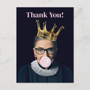 Postal Ruth Ginsburg corona rosa chicle ¡Gracias!