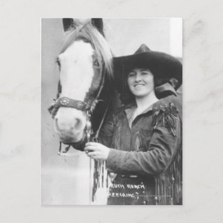 Postal Ruth Roach y su caballo.