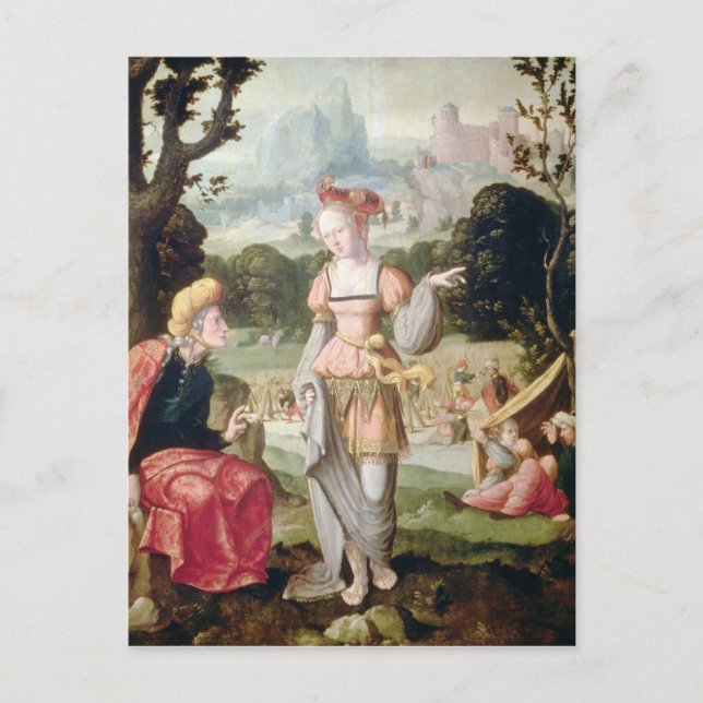 Postal Ruth y Naomi en el campo de Boaz, c.1530-40 (Anverso)
