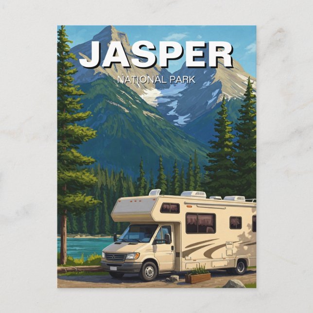 Postal RV en el Parque Nacional Jasper Canadá (Anverso)