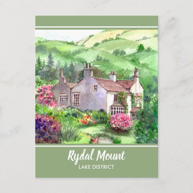 Postal Rydal Mount, la casa de William Wordsworth (Anverso)