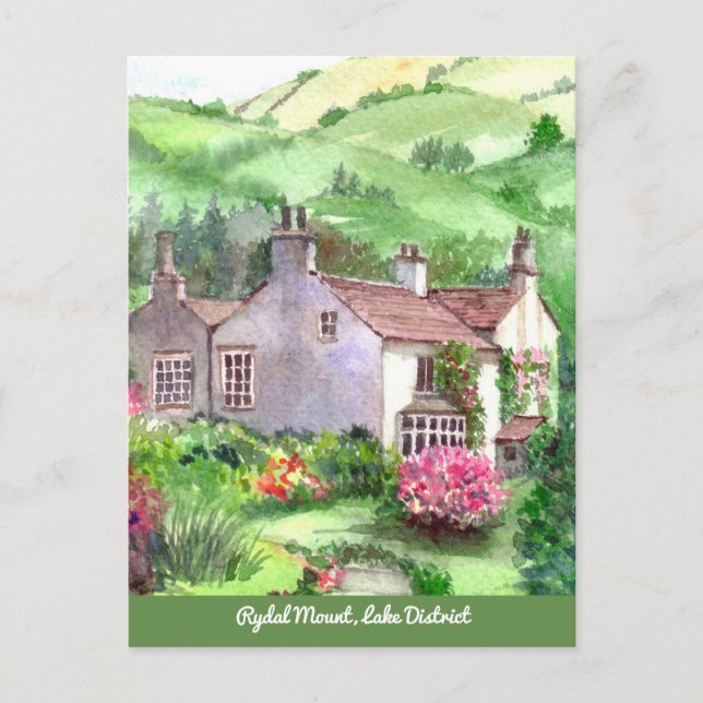 Postal Rydal Mount, la casa de William Wordsworth (Anverso)