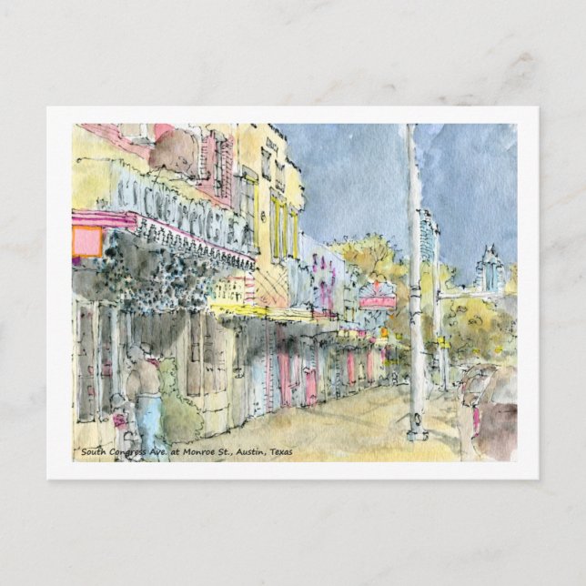 Postal S. Avenida del Congreso. en Monroe St., Austin, Te (Anverso)