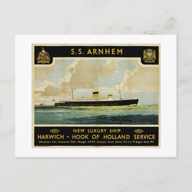Postal S.S. Arnhem - Línea de Lujo - Holanda (Anverso)