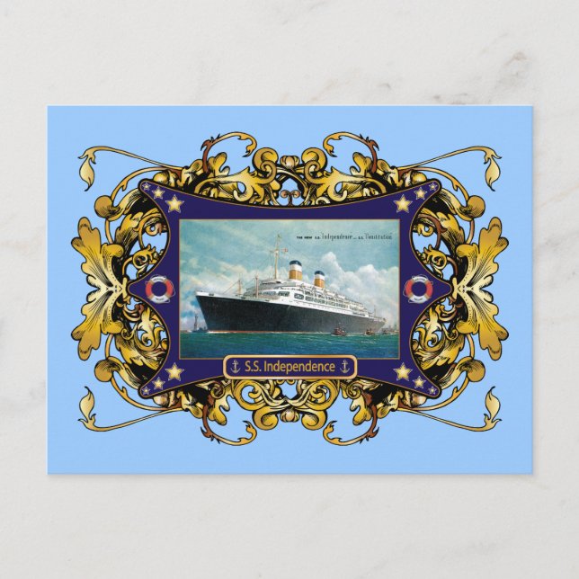 Postal S.S. Independencia Vintage Steamship (Anverso)