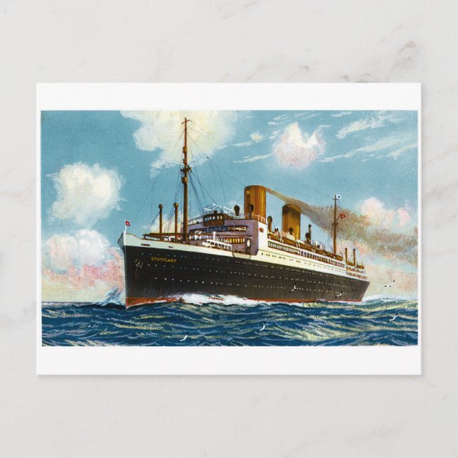 Postal S.S. Stuttgart Luxury Ocean Liner - Vintage (Anverso)